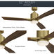Ridley Ii 52 inch Natural Brass with Cherry Blades Ceiling Fan